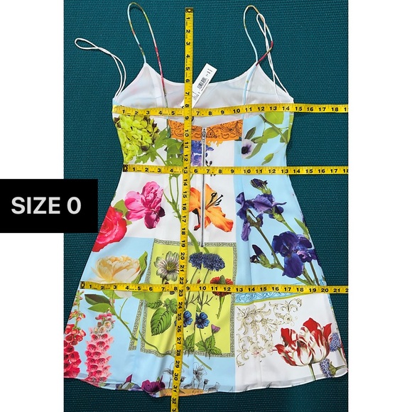 Alice + Olivia Ira Floral Spaghetti Strap Mini Dress - Picture 8 of 15